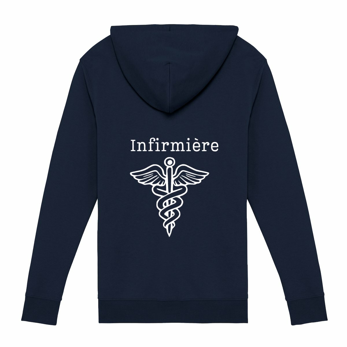 Sweat à capuche zippé - Infirmière (noir ou bleu) - dos_0