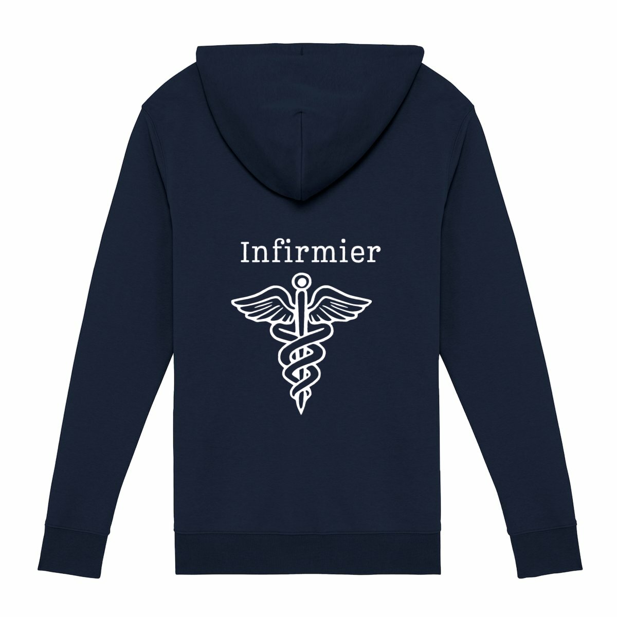 Sweat à capuche zippé - Infirmier (noir ou bleu) - dos_0