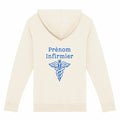 A PERSONNALISER - Sweat à capuche zippé - Infirmier (blanc écriture bleu) - dos_0