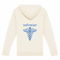 Sweat à capuche zippé - Infirmier (blanc écriture bleue) - dos_0