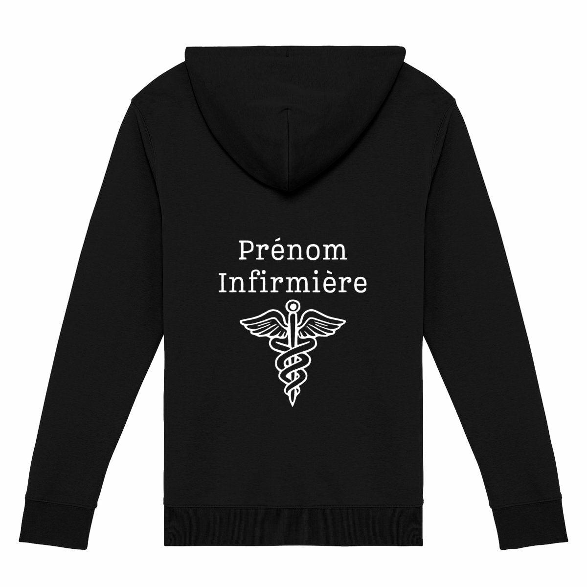 A PERSONNALISER - Sweat à capuche zippé - Infirmière (noir ou bleu) - dos_1
