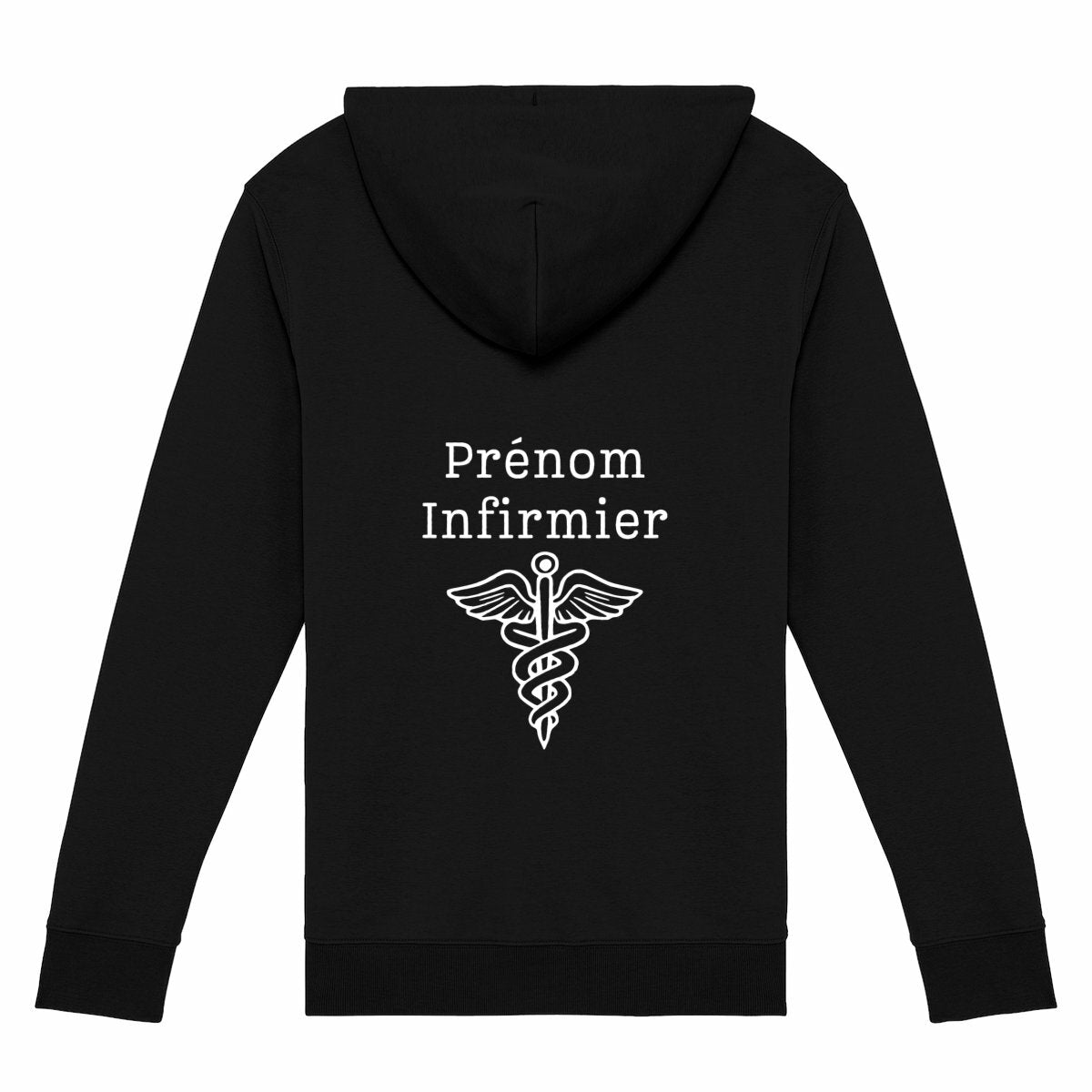 A PERSONNALISER - Sweat à capuche zippé - Infirmier (noir ou bleu) - dos_1