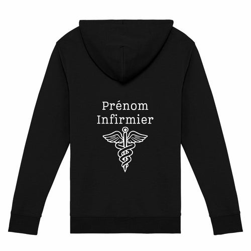 A PERSONNALISER - Sweat à capuche zippé - Infirmier (noir ou bleu) - dos_1