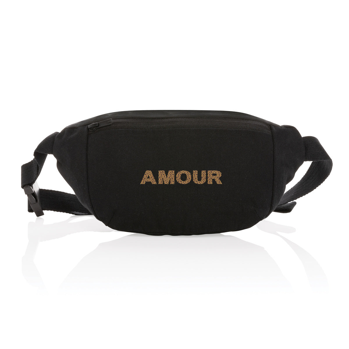Sac banane en toile recyclée - AMOUR  - face_0