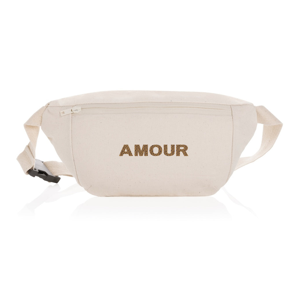 Sac banane en toile recyclée - AMOUR  - face_1