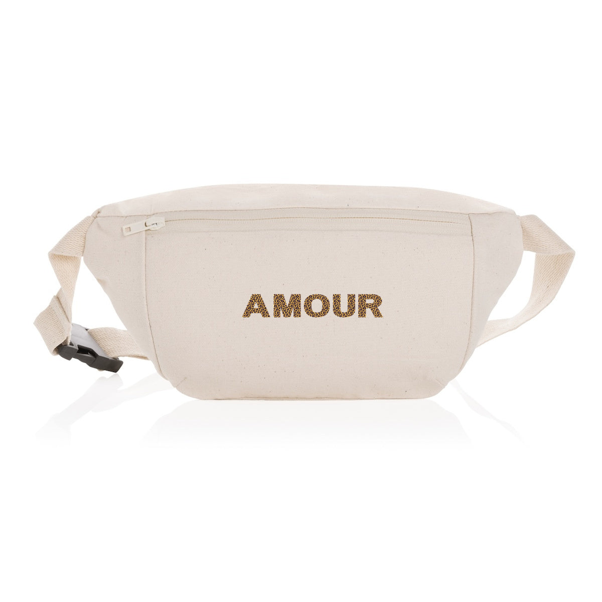 Sac banane en toile recyclée - AMOUR  - face_1