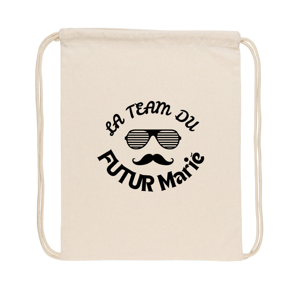 Sac à dos à cordelettes recyclé - La Team du Marié - face_2