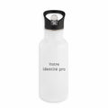 Bouteille en inox avec paille  - face_blanc
