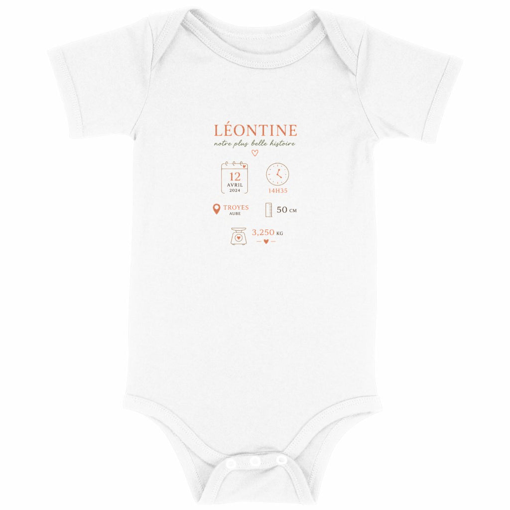 Body bébé - Souvenirs de naissance  - face_blanc