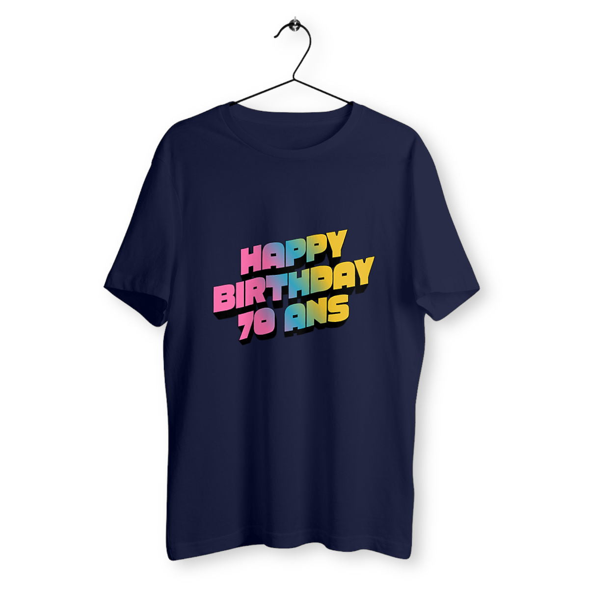 T-shirt Unisexe Classique SQ - 70 ans  - face_bleumarine