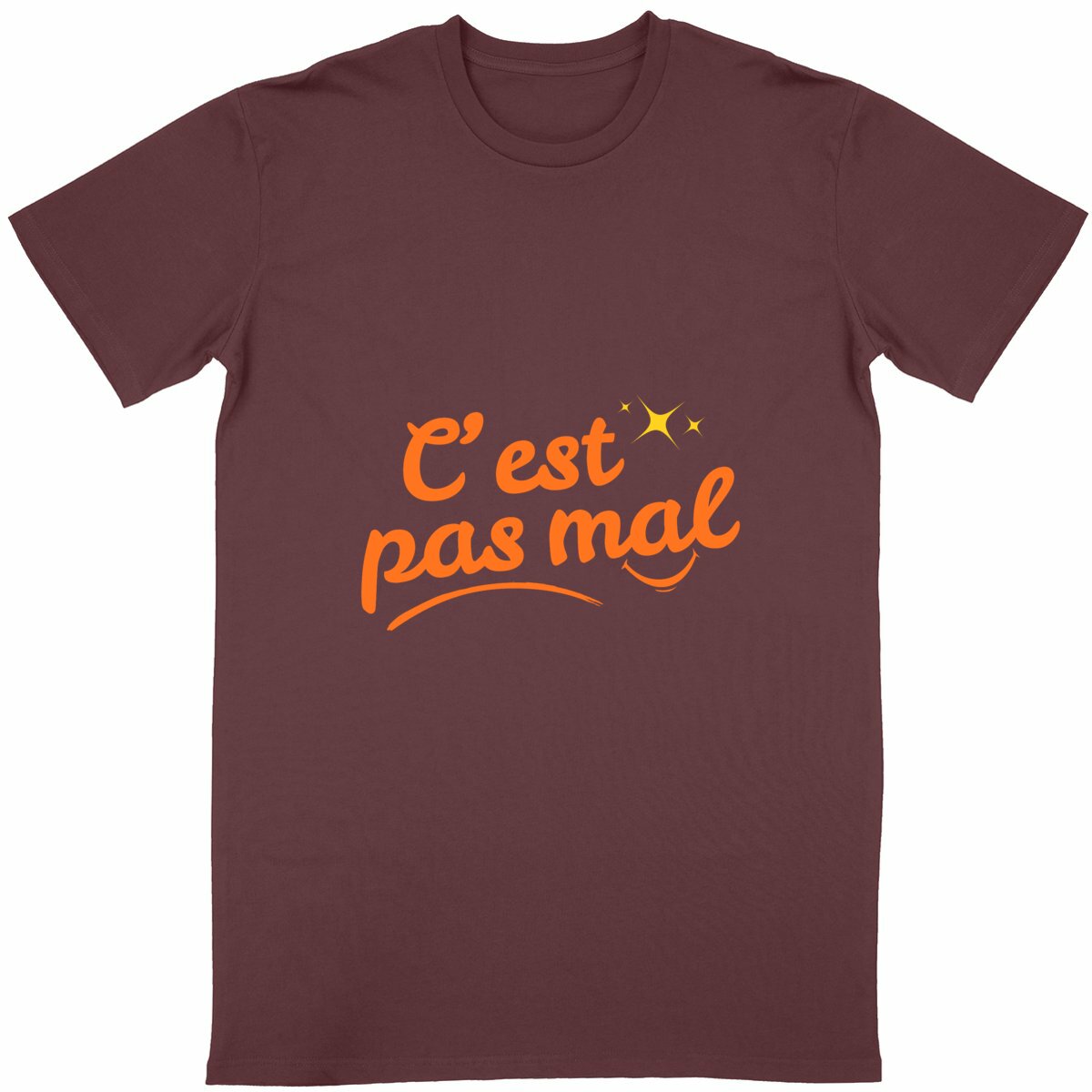 T-shirt Unisexe Classique C'est pas mal - face_bordeaux