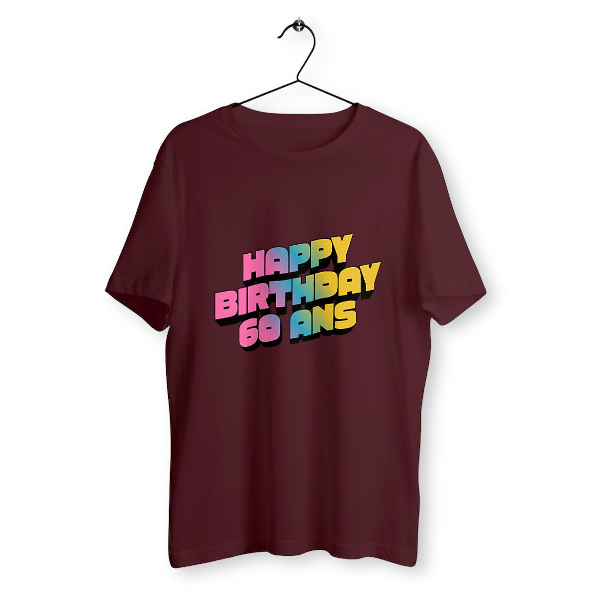 T-shirt Unisexe Classique SQ - 60 ans - face_bordeaux