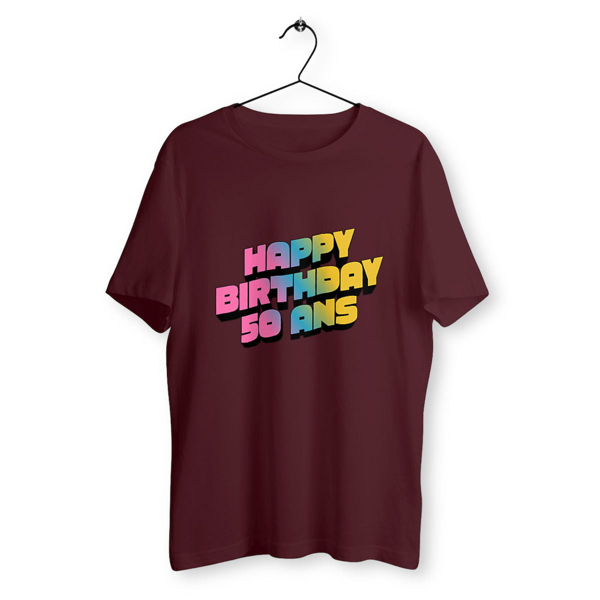 T-shirt Unisexe Classique SQ - 50 ans  - face_bordeaux