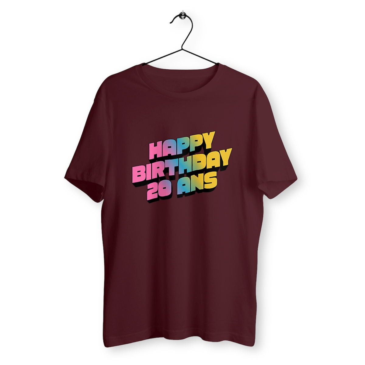 T-shirt Unisexe Classique SQ - 20 ans  - face_bordeaux