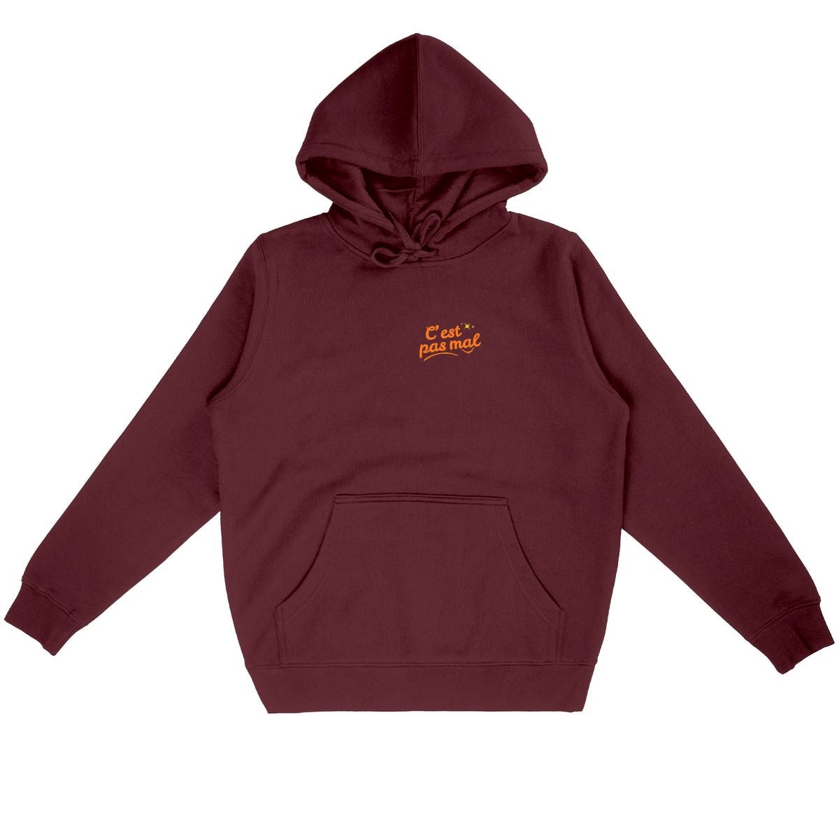 Sweat à capuche Léger Unisexe C'est pas mal  - face_bordeaux