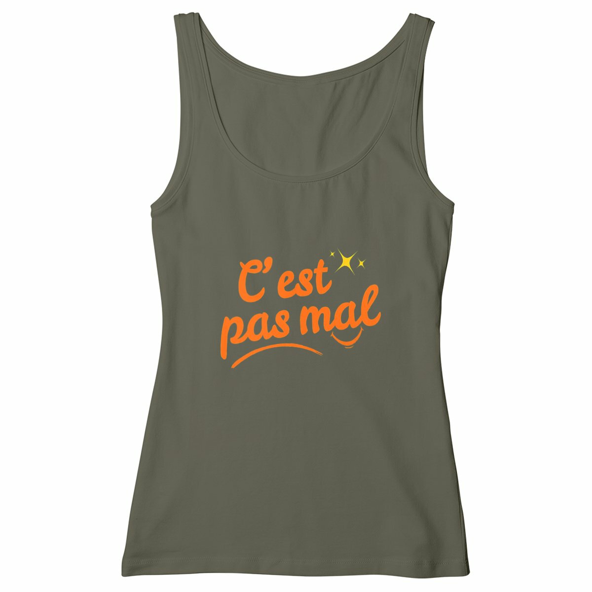 Débardeur Femme Cintré C'est pas mal - face_kaki