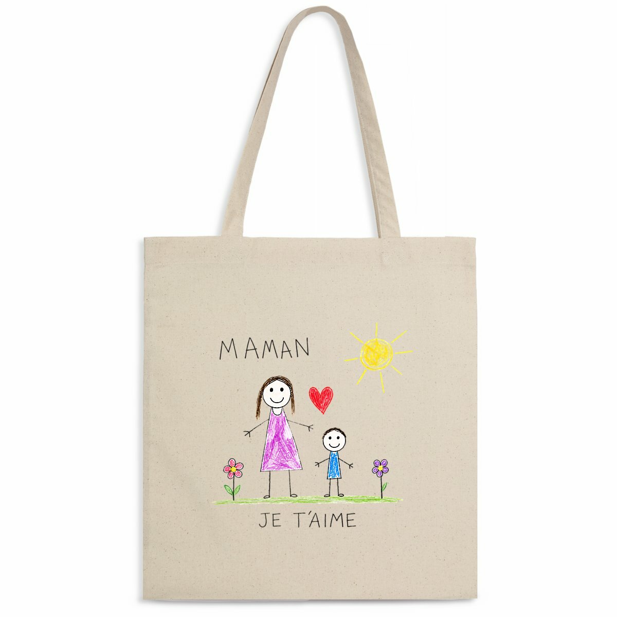 Totebag léger - Dessin d'enfant  - face_naturel