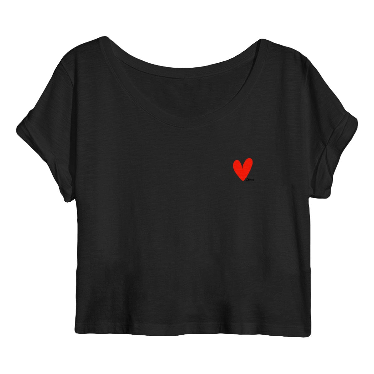 Crop top Femme - Love  - face_noir
