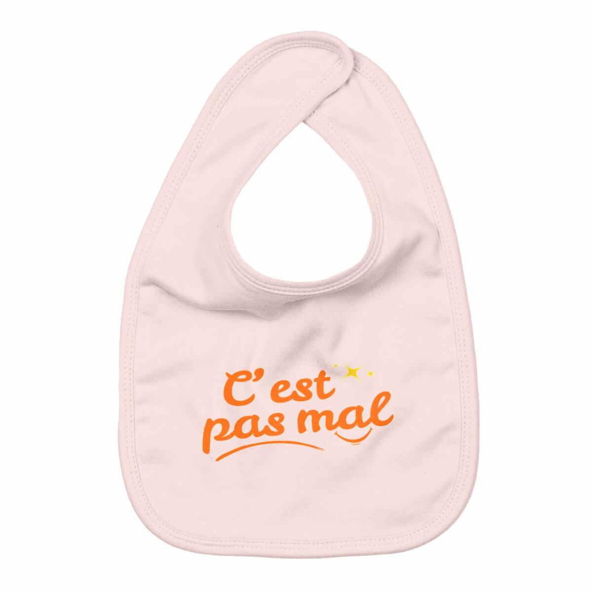 Bavoir C'est pas mal  - face_rose